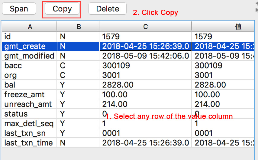 Copy data