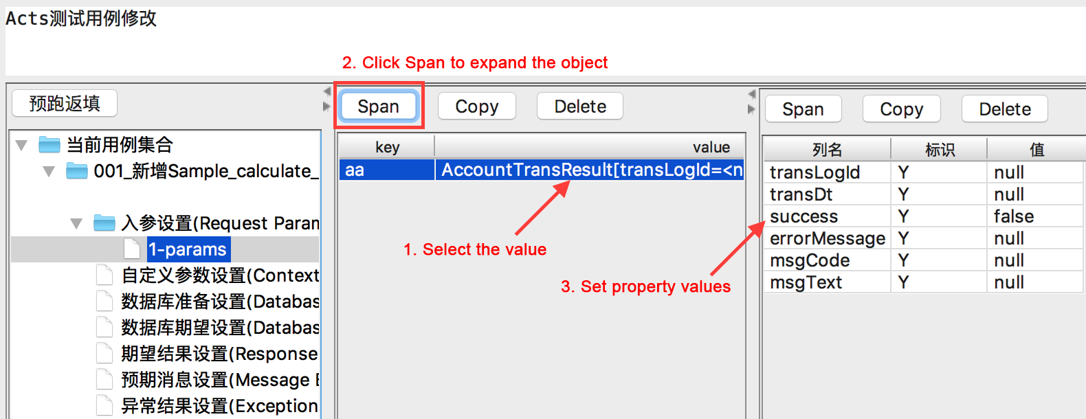 Set property values